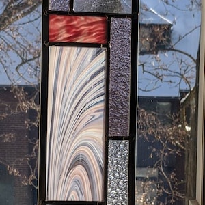 Lovely Pink STAINED GLASS PANEL window glass art One of a kind, home decor home and living Interior Design gift
