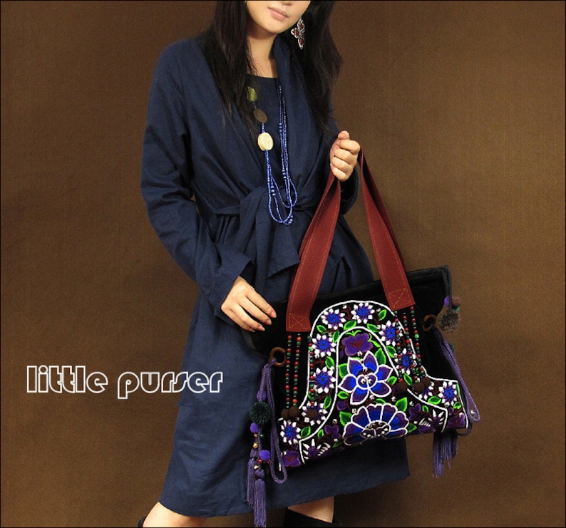 Hand Made bag Embroidery Tote BagCasual bagsFashion bagTravel packageShop tote bagWomen bagEmbroidered Tote Bag single shoulder bag
