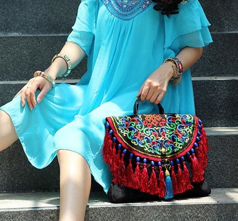 Embroidered Bag/messenger Bag/bags and Purses /shoulder Etsy