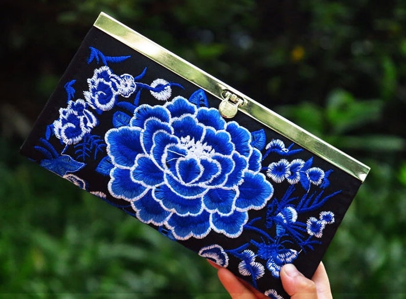 Vintage Wallet Hand Embroidered Clutch Folk Style Ladies Etsy