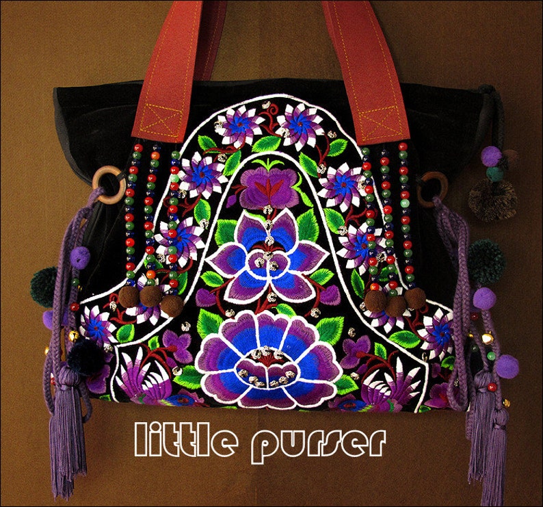 Hand Made bag Embroidery Tote BagCasual bagsFashion bagTravel packageShop tote bagWomen bagEmbroidered Tote Bag single shoulder bag