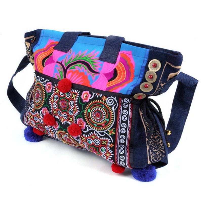 Hand Made Bag/ Embroidery Tote Bag/obliquely Across the Etsy