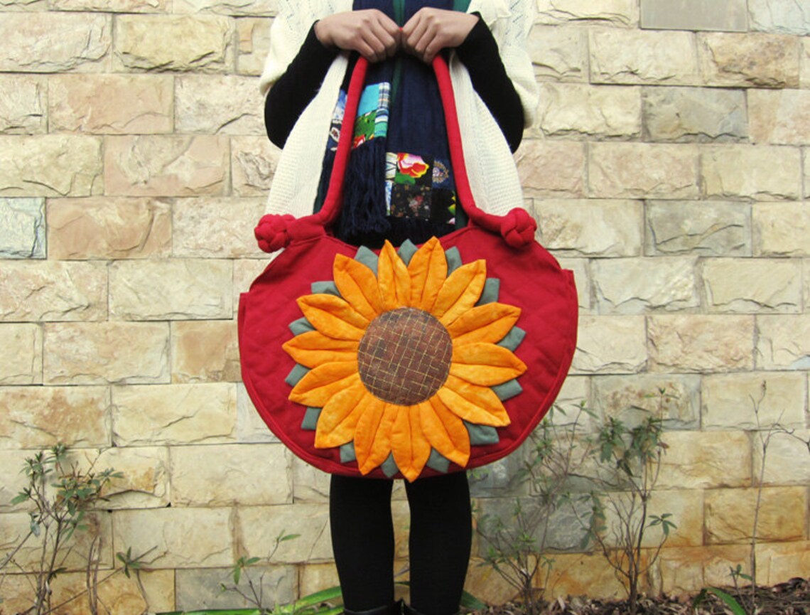 Hand Made Bag/ Embroidery Tote Bag/obliquely Across the Etsy