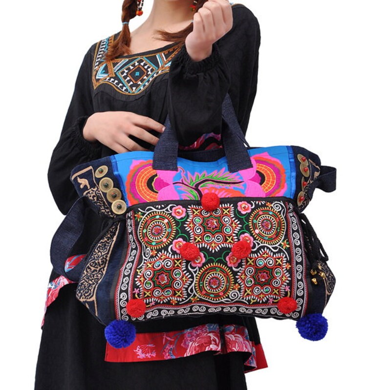 Hand Made Bag/ Embroidery Tote Bag/obliquely Across the Etsy