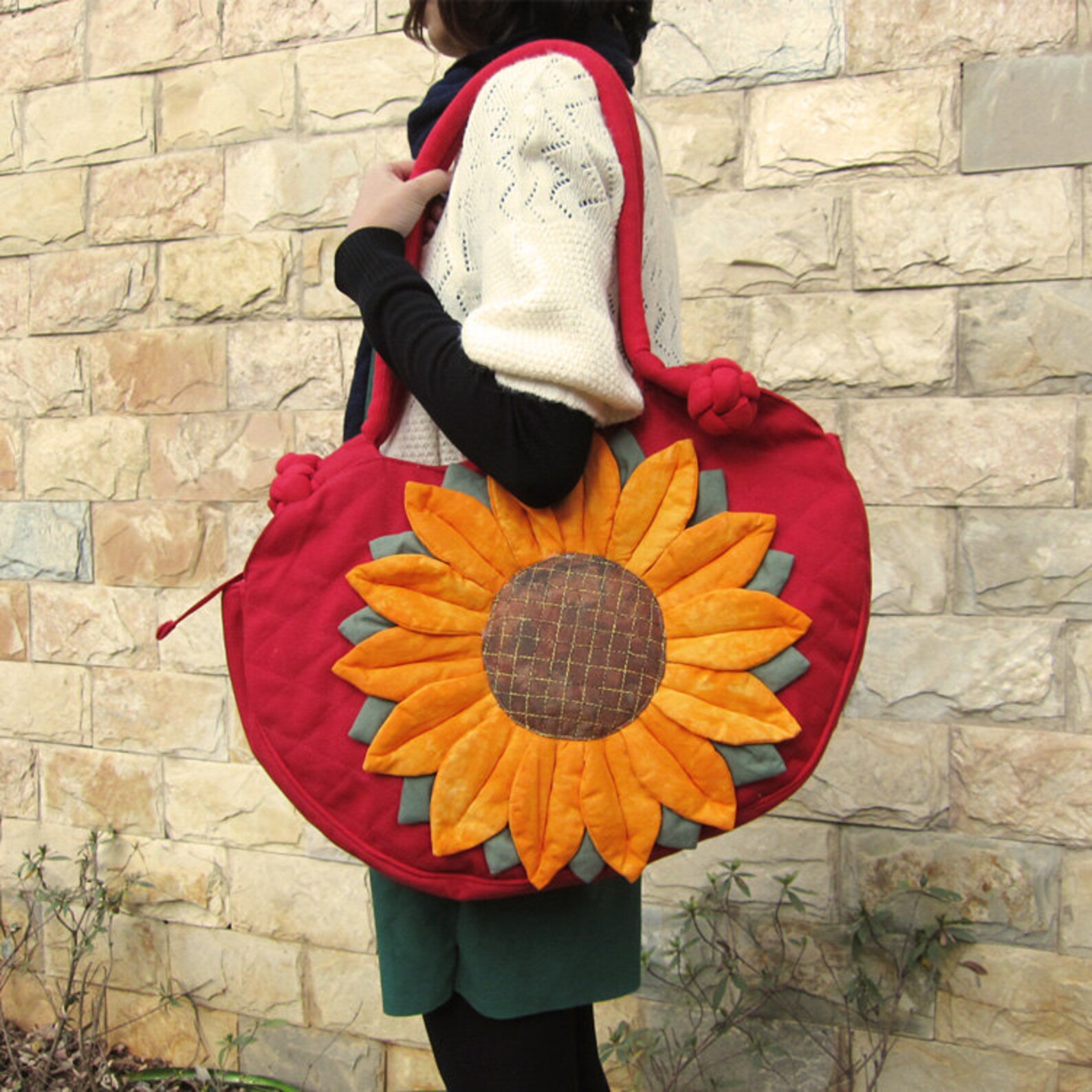 Hand Made Bag/ Embroidery Tote Bag/obliquely Across the Etsy