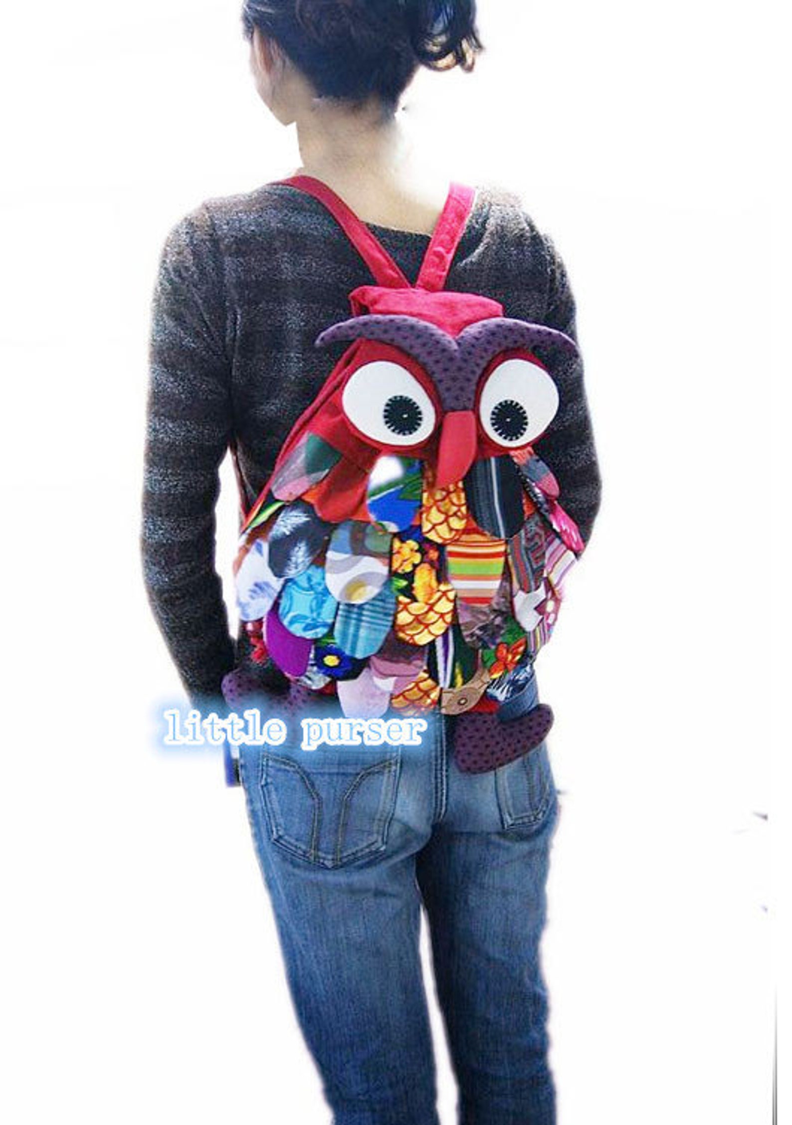 NEW Handmade Owl Backpack Bag Patchwork Etsy