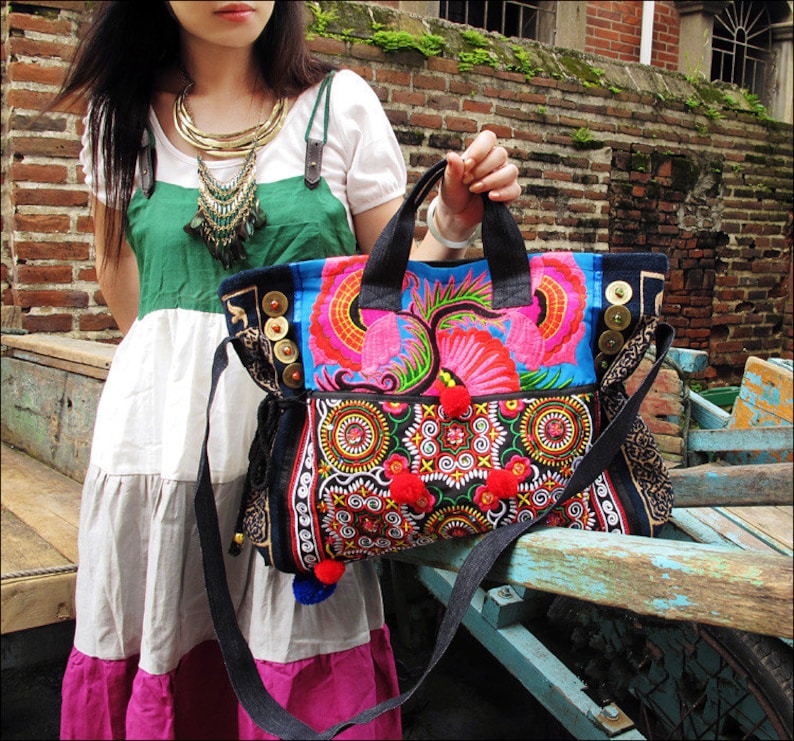 Hand Made Bag/ Embroidery Tote Bag/obliquely Across the Etsy