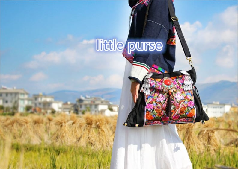 laptop bag messenger bag Diaper Bag or Camera Bag,Canvas shoulder bag purse TOTE Handbag,Vintage Embroidered Cloth Hmong Bag hobo dia