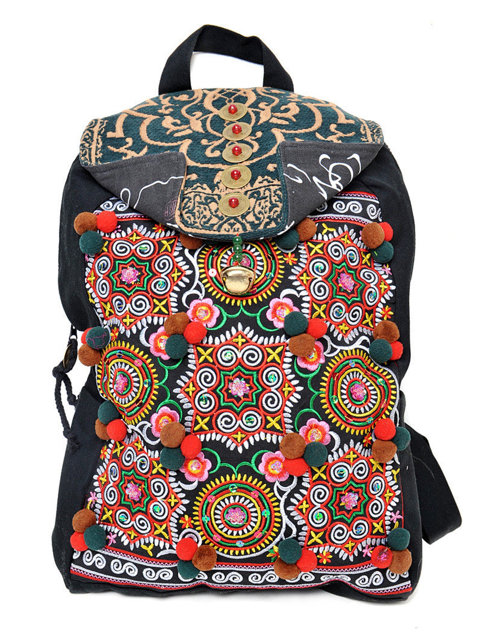 Backpack Hmong/tribal Style With Vintage Embroidered Piece Etsy