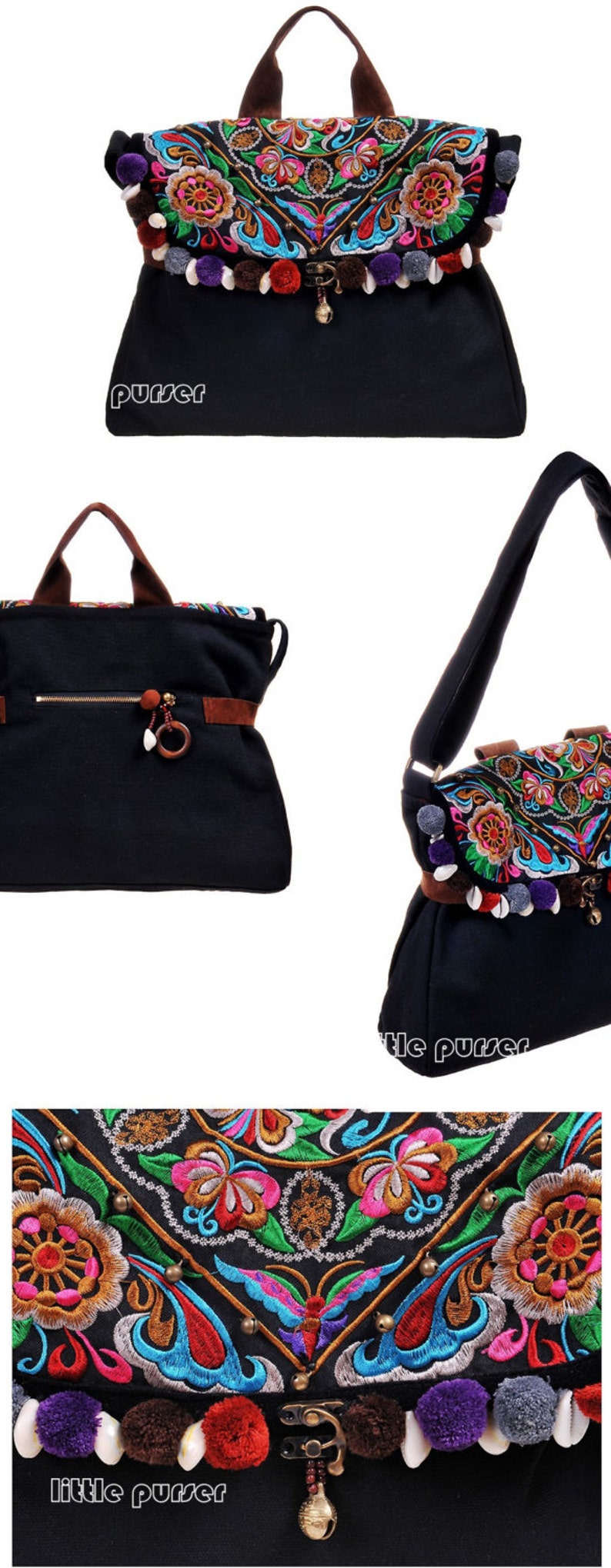 Embroidered Bag/messenger Bag/bags and Purses /shoulder Etsy