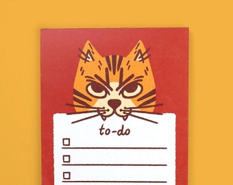 Cat Notepad | Gift For Cat lover | Cat Stationery | Blank Notepad | Tabby Cat Notepad | Cat Gift | To Do list