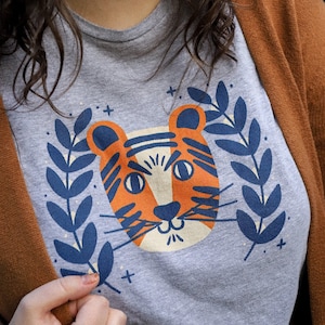 PREORDER Illustrated Tiger Tshirt Unisex Size image 1