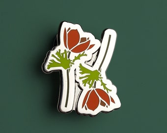 Poppy flower plant enamel pin, plant enamel pin, garden enamel pin, anemone, floral pin, stocking stuffer, gifts for plant people