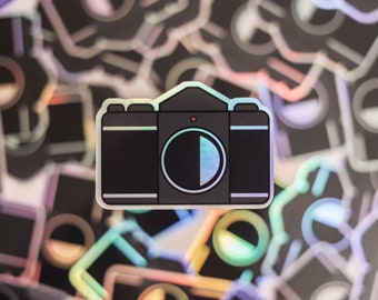 Camera sticker - holo camera sticker - holographic - Photography Sticker