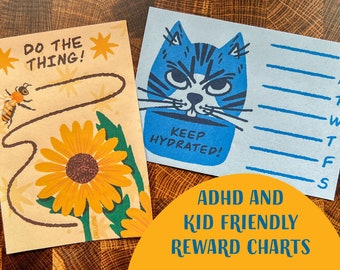 ADHD and Kid Friendly Reward Charts - Digital Download