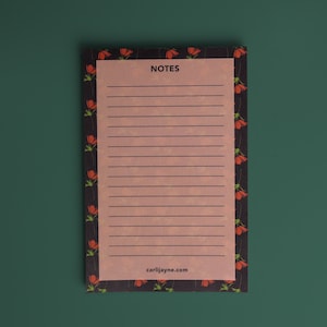 Floral Notepad | Gift For Gardener | Cute Stationery | Blank Notepad | Floral Notepad | Garden Gift | anemone flower