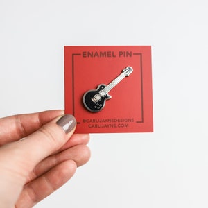 Electric Guitar Enamel Pin Gift For Musician Cute Pin Guitar Gifts Music Gift Cute Music Art Music Teacher Gift Guitar Art image 3