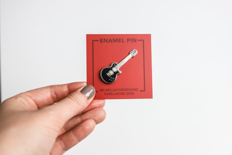 Electric Guitar Enamel Pin Gift For Musician Cute Pin Guitar Gifts Music Gift Cute Music Art Music Teacher Gift Guitar Art image 3