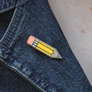 Pencil Pin, Sharpener Pin, Enamel Pin set, Teacher enamel pin, school pin, art supplies pin, art tools pin, teacher valentine gift image 6