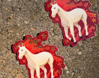 Die Cut Fire Horse Sticker – Durable Art for Laptops, Cars, Bottles