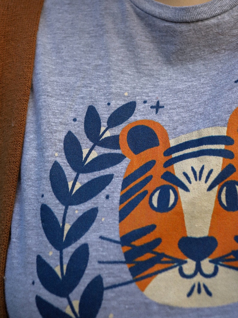 PREORDER Illustrated Tiger Tshirt Unisex Size image 5