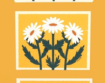 Art Print - Daisy art print 8 x 10 inches