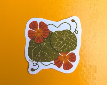 Nasturtium floral sticker