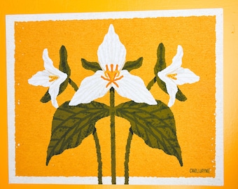 Trillium Flower Art Print – 8x10 Procreate Illustration