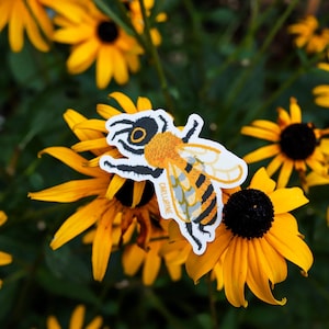 Die Cut Bee Sticker - Indoor/Outdoor Use