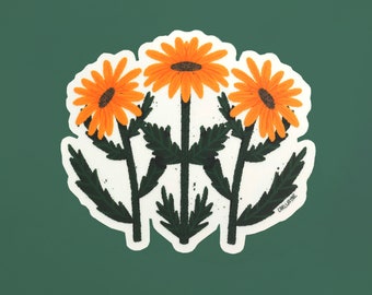 Black Eyed Susan Flower Sticker, Clear Die Cut Decal