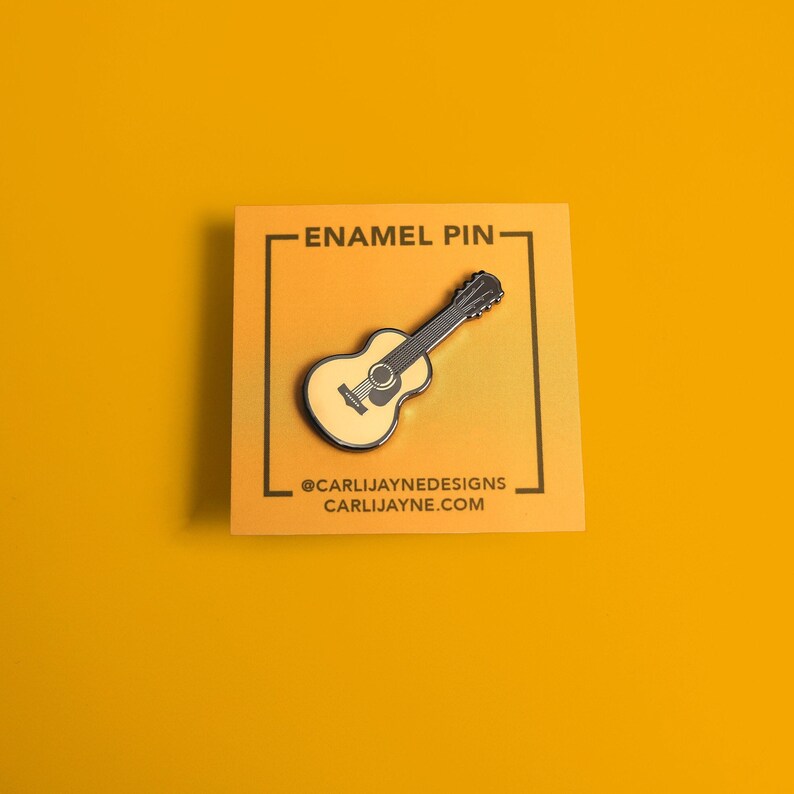 Acoustic Guitar Enamel Pin Gift For Musician Cute Pin Guitar Gifts Music Gift Cute Music Art Music Teacher Gift Guitar Art image 2