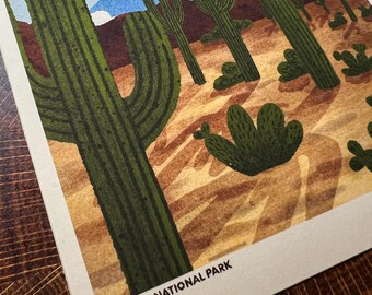 Saguaro National Park Illustration Print