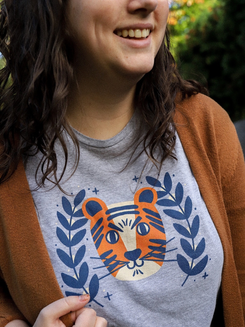 PREORDER Illustrated Tiger Tshirt Unisex Size image 1