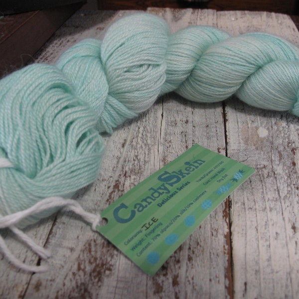 Yarn Bargain! -  "ICE" Candy Skein Delicious Series- Fingering Yarn - Single Skein Alpaca-Silk-Cashmere 437 yards