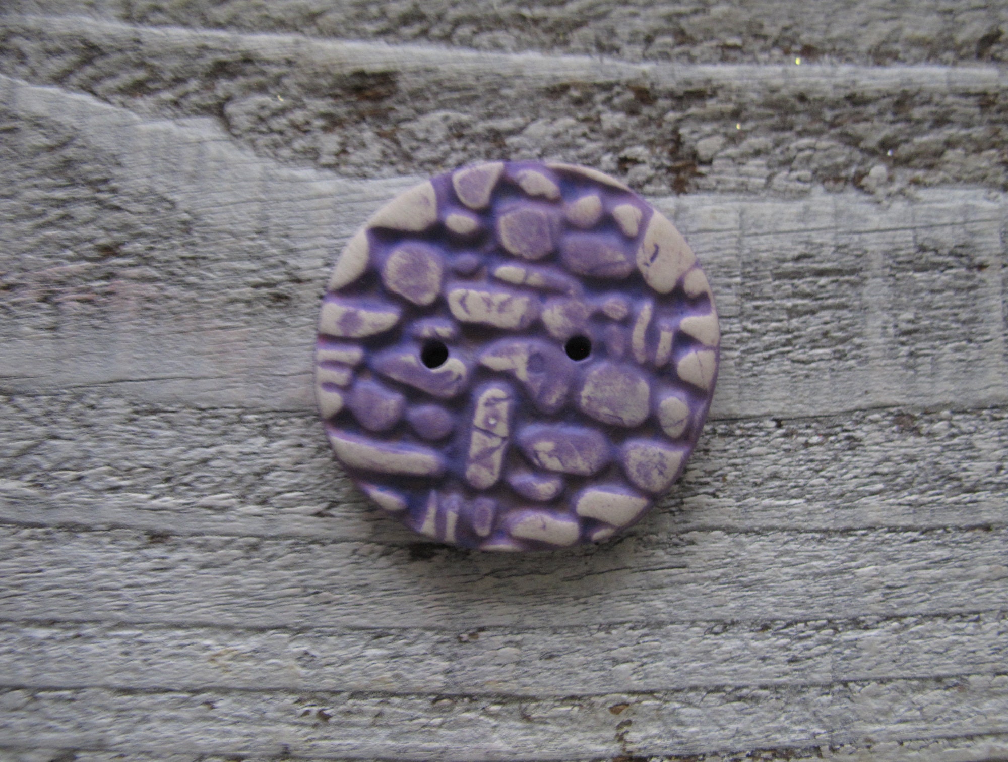 Button (1) Ceramic Textured Button 1 1/2" Diameter- Large Round Shaped ...
