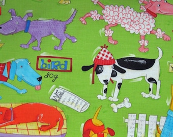 Fabric Bargain!  Robert Kauffman Quilter's Cotton / 44" wide Fabric by the Yard -Dogs Spotted Everywhere"