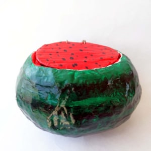 cartapesta, borsa a forma di anguria, borsa, spedizione gratuita, verde, rossa, fatta a mano, borsa di carta, borsa strana, donna, impressiona, borsa estiva, borsa unica.