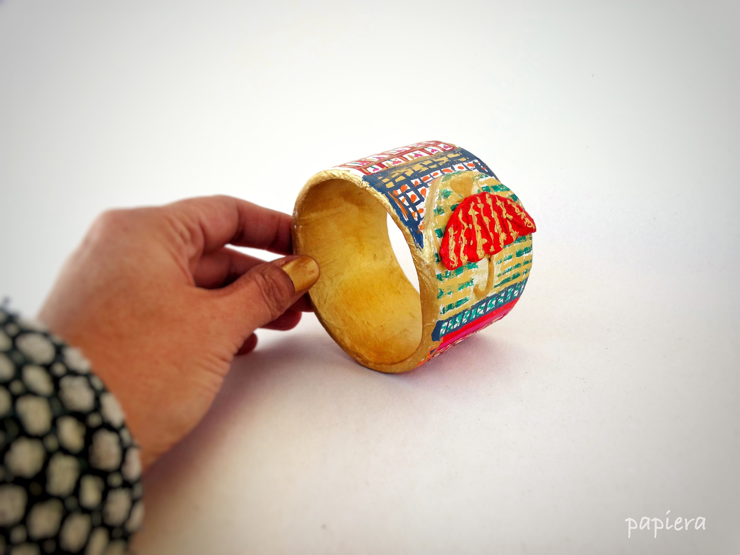 papier mache bracelet,bangle,paper jewelry,eco…