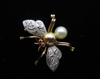 18k Bee Brooch - Etsy
