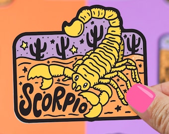 Scorpio Zodiac Vinyl Sticker: Waterproof Scorpion Laptop Decal