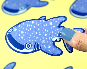 Holographic Whale Shark Sticker, Vinyl Sticker, Laptop Decal, Whale Shark Gift, Gift for Her, Cute Sticker, Whale Shark Decal, Astronomy