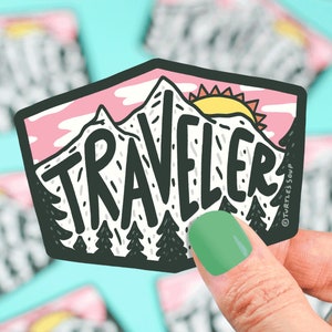 Traveler Vinyl Sticker: Weatherproof Laptop Decal
