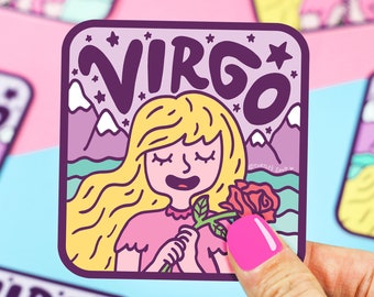 Virgo Vinyl Sticker, Zodiac Sticker, Waterproof, Laptop Sticker, Astrological Sign, Maiden, Earth Element, Mercury, Gift, Birthday