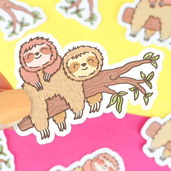 Best Friends Sloth Sticker, Cute Decal, Planner Sticker, Journal Sticker, Friendship Decal, Laptop, Adorable Water Bottle Sticker
