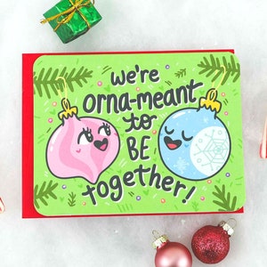Nous sommes une future décoration, carte de Noël, jeu de mots décoratif, carte de Noël de petit garçon, carte de Noël amusante pour petite amie ou petit ami, carte romantique