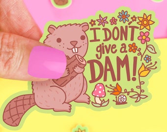 Funny Beaver Vinyl Sticker: Woodland Animal Car Decal