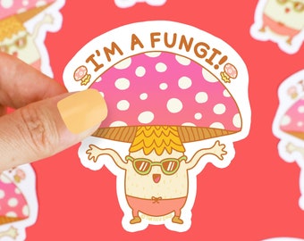 Fungi Vinyl Sticker, Fun Guy, Funny Pun, Cool Decal, Mushroom, Laptop Stickers, Mycology, Car Decals, Water Bottle Sticker, High Quality