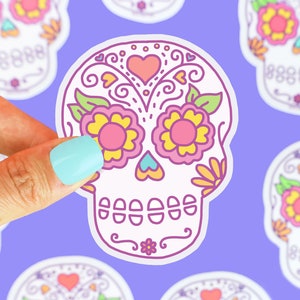 Sugar Skull Sticker, Calavera, Halloween Stickers, Day of the Dead, Festival Stickers, Vinyl Stickers, Dia De Los Muertos