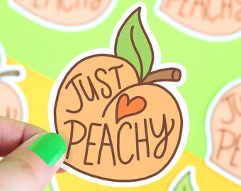 Peach Sticker, Stickers, Just Peachy, Vinyl Stickers, Gift For Her, Southern Belle, Cute Stickers, Laptop Decal, Cute Sticker, Gifts Under 5