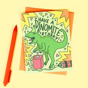 Carte d'anniversaire dinosaure, carte d'anniversaire drôle, T-Rex, anniversaire T Rex, tyrannosaurus rex, carte pour elle, cadeau BFF, cadeau dinosaure, cadeau d'anniversaire drôle